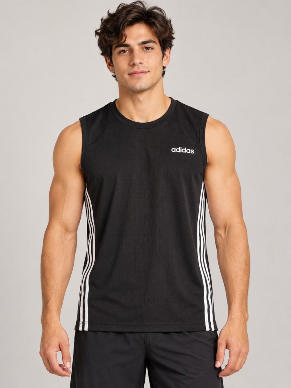 Adidas Black 3-Stripes Sleeveless Athletic Tank Top Men’s M